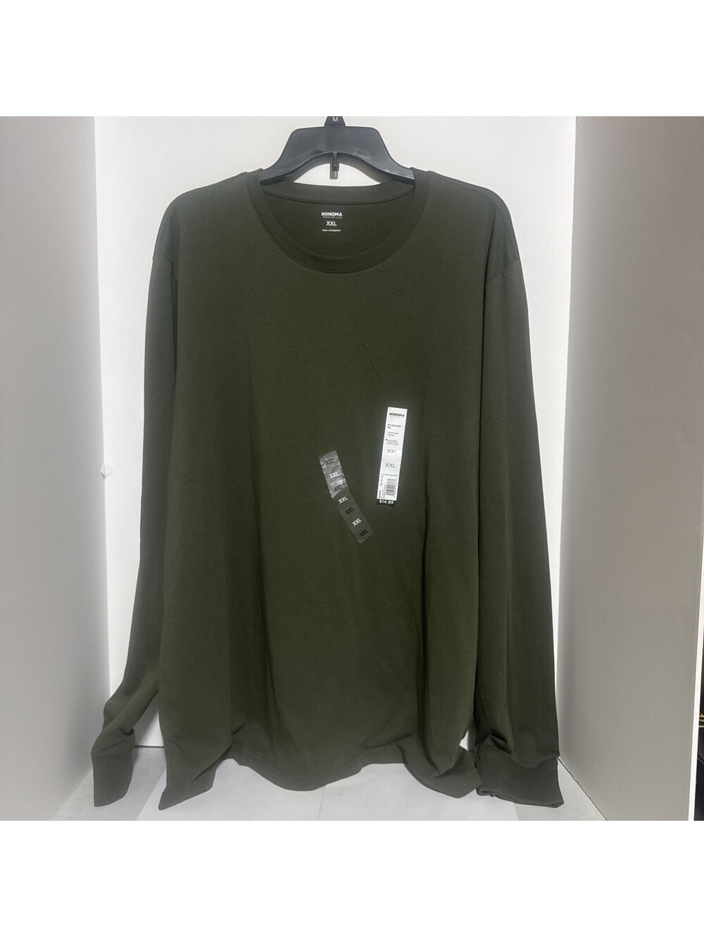 Sonoma The Essential Tee NWT! Stretch Fabric Tag Free Long Sleeve XXL Forest CL9